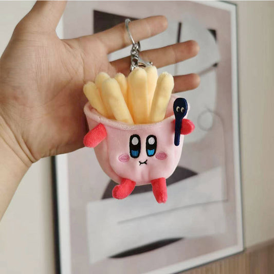 Cute Kirby fries keychain